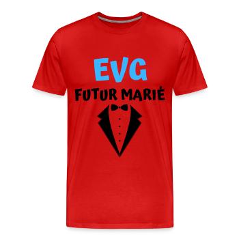 EVG futur marié - T-shirt bio Premium Homme - rouge - Devant - Damien (186cm)
