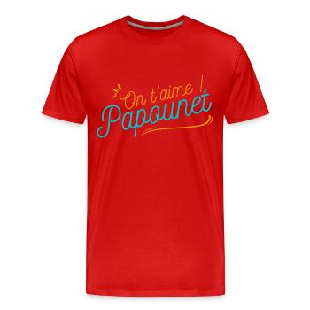 on t'aime papounet cadeau fête des pères - T-shirt bio Premium Homme - rouge - Devant - Damien (186cm)