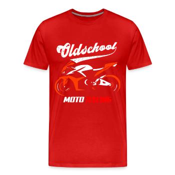 Motorrad Silhouette Design - Männer Premium Bio T-Shirt - Rot - Vorne - Damien (186cm)