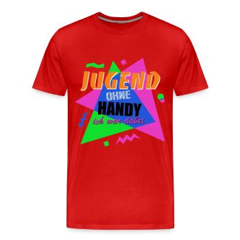 Jugend ohne Handy - Ich war dabei - Männer Premium Bio T-Shirt - Rot - Vorne - Damien (186cm)