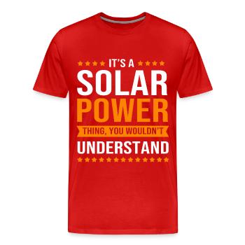 Renewable energies, solar cells, photovoltaics - Men's Premium Organic T-Shirt - red - Front - Damien (186cm)