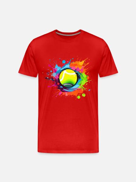 Tennis - Männer Premium Bio T-Shirt - Rot