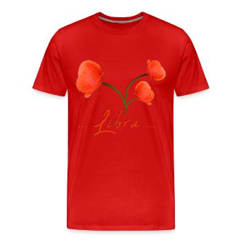 Waage Sternzeichen Waage Mohnblume Mohn - Männer Premium Bio T-Shirt - Rot - Vorne - Damien (186cm)