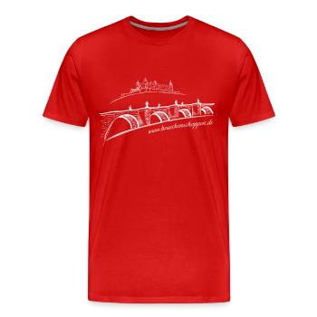 Brückenschoppen - Männer Premium Bio T-Shirt - Rot - Vorne - Damien (186cm)