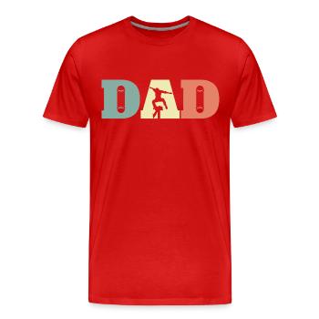 Skateboard Dad Vatertag Papa - Männer Premium Bio T-Shirt - Rot - Vorne - Damien (186cm)