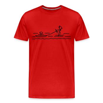 Wasserski fahren - Männer Premium Bio T-Shirt - Rot - Vorne - Damien (186cm)