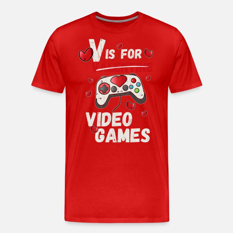 Conception de jeu Valantime - T-shirt bio Premium Homme - rouge