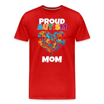 Welt Autismus Tag 2023 Stolze Mama - Männer Premium Bio T-Shirt - Rot - Vorne - Damien (186cm)
