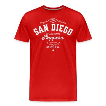 San Diego awsome skippers - T-shirt bio Premium Homme - rouge - Devant - Damien (186cm)
