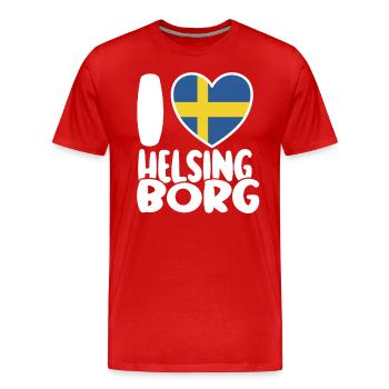 Ich liebe Helsingborg I love Sweden - Männer Premium Bio T-Shirt - Rot - Vorne - Damien (186cm)