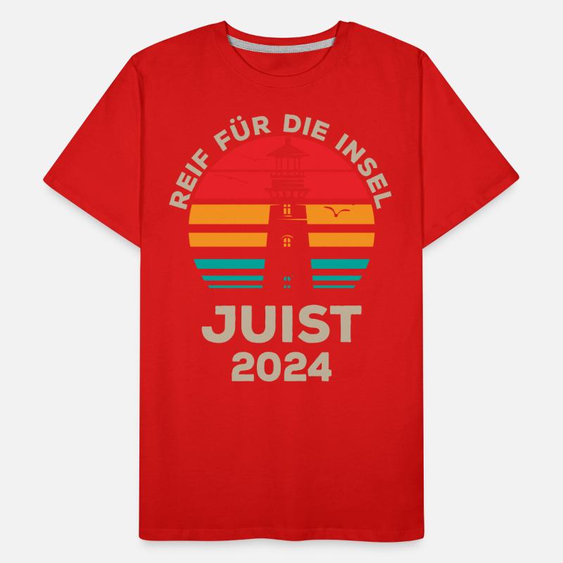 Juist 2024 - Conception du phare de l’île de loisirs à l’état pur T-shirt bio Premium Homme