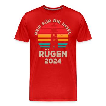 Rügen 2024 – Idyllic Island View Design - Men's Premium Organic T-Shirt - red - Front - Damien (186cm)