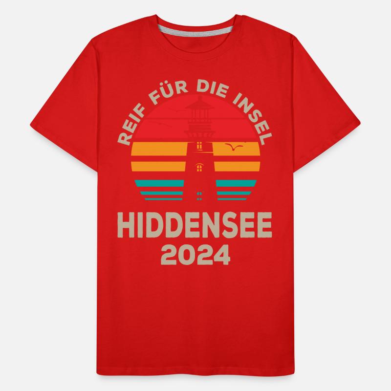 Hiddensee 2024 Holiday Anticipation Lighthouse Design T-shirt bio Premium Homme