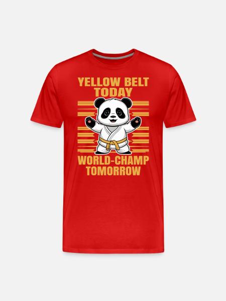 Cintura gialla oggi, domani maglia da campione del mondo di judo - Maglietta ecologica premium da uomo - rosso