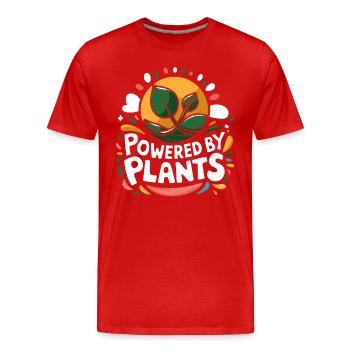 Powered by Plants Naturdesign - Men's Premium Organic T-Shirt - red - Front - Damien (186cm)