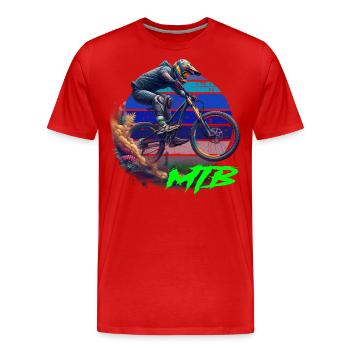 MTB Bike - Männer Premium Bio T-Shirt - Rot - Vorne - Damien (186cm)