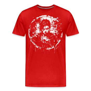 Sorcière Halloween Fantasy Magie Gaming Steampunk Emo - T-shirt bio Premium Homme - rouge - Devant - Damien (186cm)