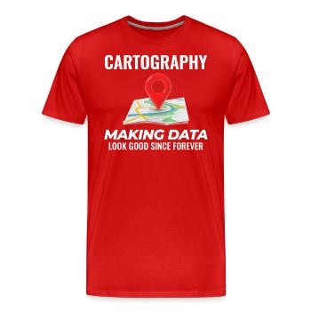Kartografie Daten sehen gut aus Karte GIS - Männer Premium Bio T-Shirt - Rot - Vorne - Damien (186cm)