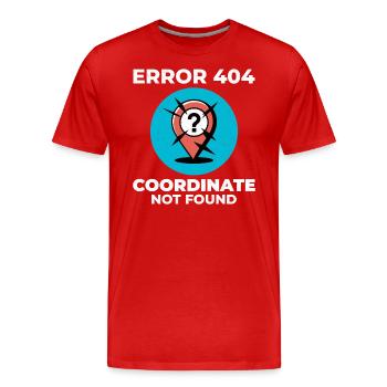 Fragezeichen-Stecknadel – GIS-Fehler "Verlorener Standort" - Männer Premium Bio T-Shirt - Rot - Vorne - Damien (186cm)