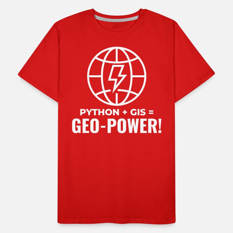 Python GIS Geo-Power Programmierung Geospatial Männer Premium Bio T-Shirt