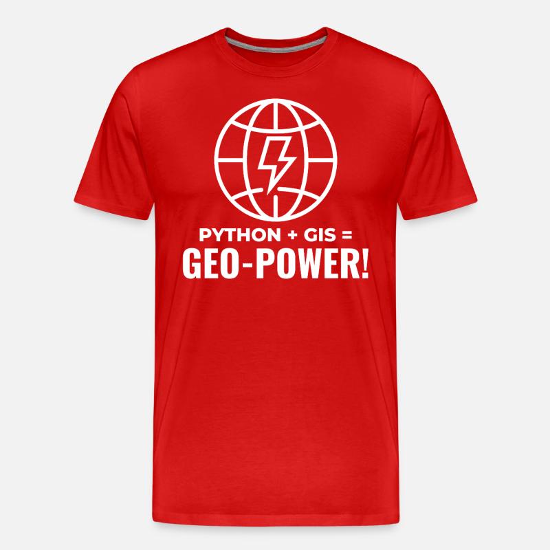 Python SIG Géo-Puissance Programmation Géospatial - T-shirt bio Premium Homme - undefined