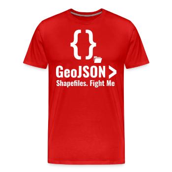 GeoJSON Shapefiles GIS Data Format Debate - Men's Premium Organic T-Shirt - red - Front - Damien (186cm)