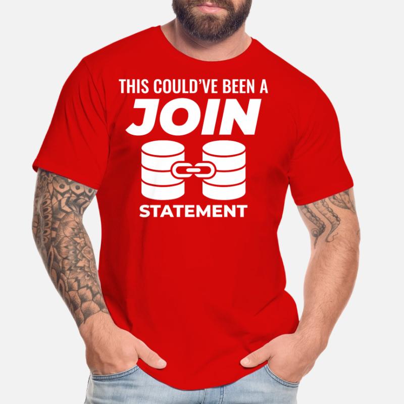SQL Join Database Statement Programming Data Men's Premium Organic T-Shirt