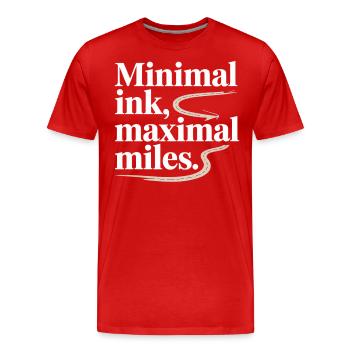 Carte routière SIG Minimal Ink Maximal Miles - T-shirt bio Premium Homme - rouge - Devant - Damien (186cm)