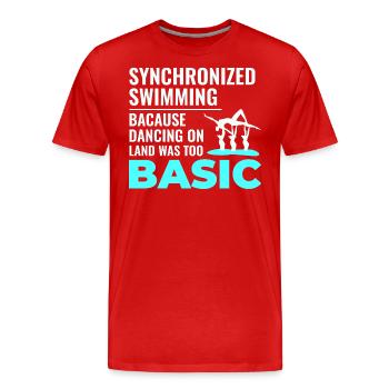 Natation synchronisée Danse Nageur de base Humour - T-shirt bio Premium Homme - rouge - Devant - Damien (186cm)