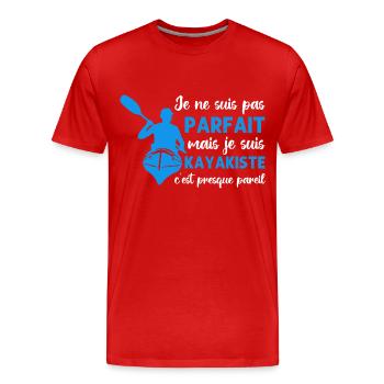 Je suis kayakiste humour kayak cadeau - T-shirt bio Premium Homme - rouge - Devant - Damien (186cm)