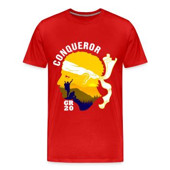 Eroberer GR20 Korsika Wandern - Männer Premium Bio T-Shirt - Rot - Vorne - Damien (186cm)