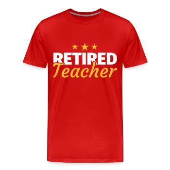 Lehrer Rente Pension Geschenk - Männer Premium Bio T-Shirt - Rot - Vorne - Damien (186cm)