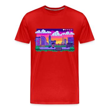 Videogame shirt nice Gaming art T shirt - Men's Premium Organic T-Shirt - red - Front - Damien (186cm)