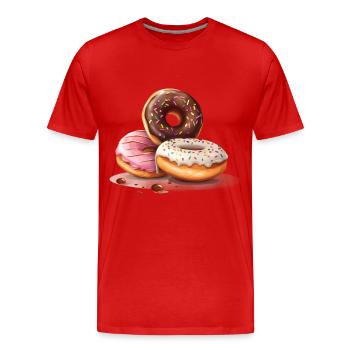 Donut für einen Donut-Liebhaber - Männer Premium Bio T-Shirt - Rot - Vorne - Damien (186cm)