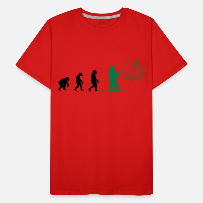Evolution Angeln Männer Premium Bio T-Shirt