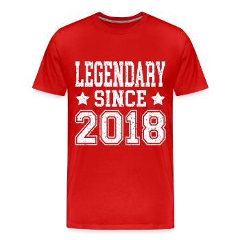 Legendary since 2018 - Men's Premium Organic T-Shirt - red - Front - Damien (186cm)