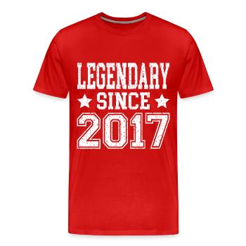 Legendary since 2017 - Men's Premium Organic T-Shirt - red - Front - Damien (186cm)