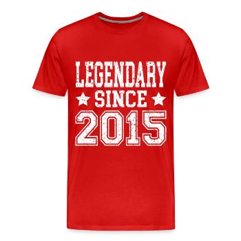 Legendary since 2015 - Männer Premium Bio T-Shirt - Rot - Vorne - Damien (186cm)