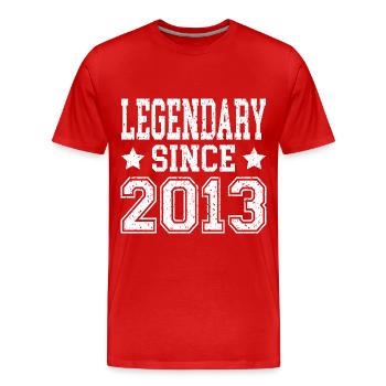 Legendary since 2013 - Men's Premium Organic T-Shirt - red - Front - Damien (186cm)