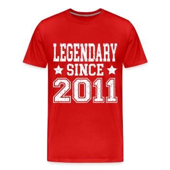 Legendary since 2011 - Men's Premium Organic T-Shirt - red - Front - Damien (186cm)