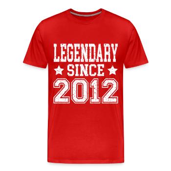 Legendary since 2012 - Men's Premium Organic T-Shirt - red - Front - Damien (186cm)