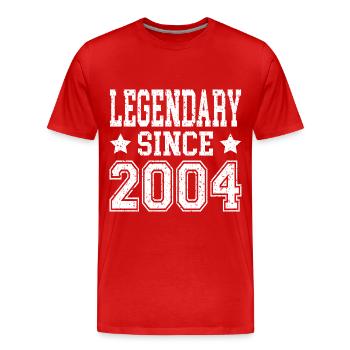 Legendary since 2004 - Men's Premium Organic T-Shirt - red - Front - Damien (186cm)