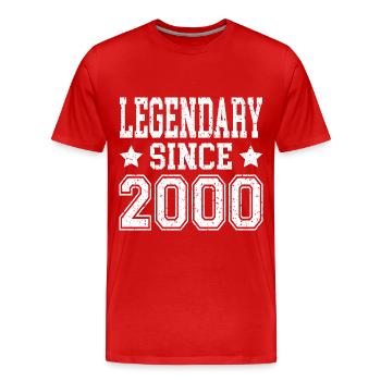 Legendary since 2000 - Men's Premium Organic T-Shirt - red - Front - Damien (186cm)