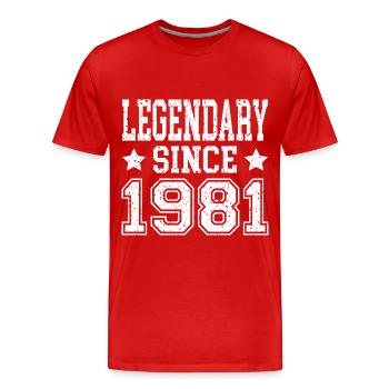 Legendary since 1981 - Männer Premium Bio T-Shirt - Rot - Vorne - Damien (186cm)