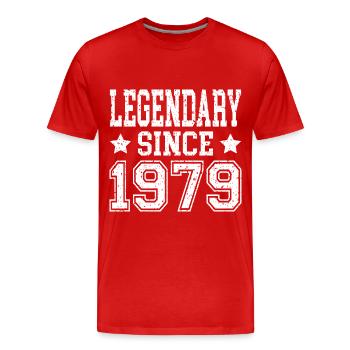Legendary since 1979 - Men's Premium Organic T-Shirt - red - Front - Damien (186cm)