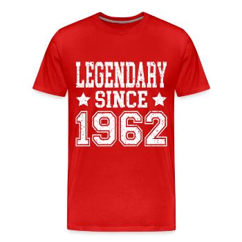 Legendary since 1962 - Men's Premium Organic T-Shirt - red - Front - Damien (186cm)