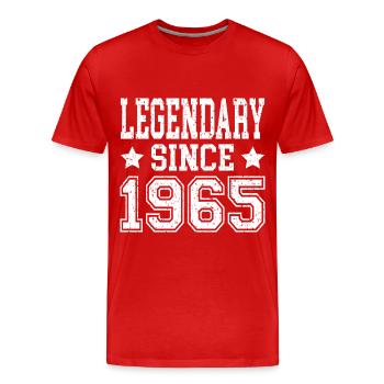 Legendary since 1965 - Men's Premium Organic T-Shirt - red - Front - Damien (186cm)