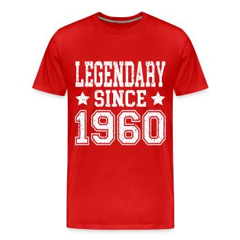 Légendaire depuis 1960 - T-shirt bio Premium Homme - rouge - Devant - Damien (186cm)