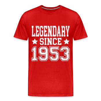 Legendary since 1953 - Männer Premium Bio T-Shirt - Rot - Vorne - Damien (186cm)