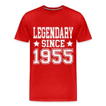 Légendaire depuis 1955 - T-shirt bio Premium Homme - rouge - Devant - Damien (186cm)